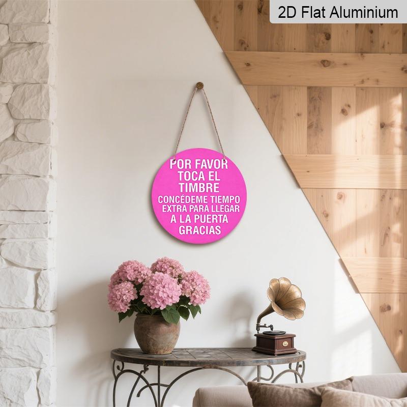 2D flache dekorative Aluminiumplaketten und Ornamente Schild, lustiges Metall-Türschild mit humorvollem Zitat, moderne Wanddekoration für Haustür Veranda