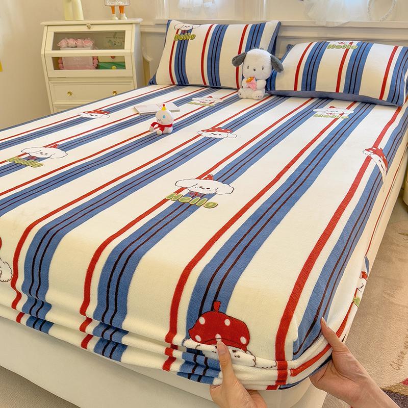 Soft Bedsheet Floral Style Bed Linen Skin-Friendly Fitted Sheet Winter Bed Cover Sabanas Para Cama (Pillowcase Need Order)
