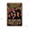 Retro Vintage Rock N Roll Zenekar Fémlemez Tábla - The Doors ZZTOP Queen Zenei Poszter, Faldekoráció Tábla