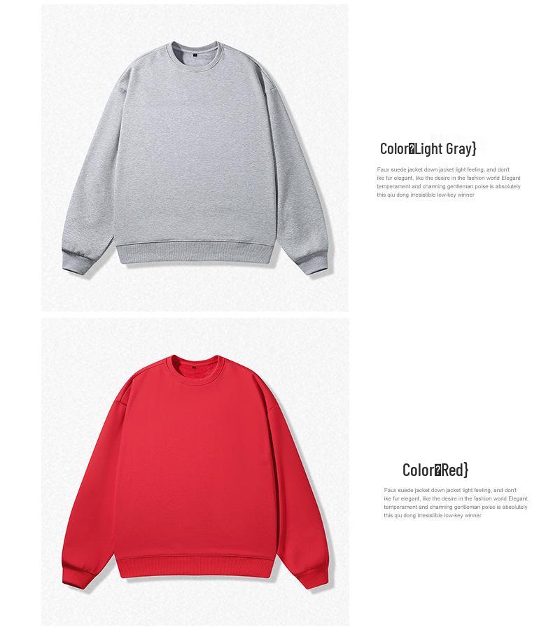 Unisex Fleece-Lined Casual Hoodie: Round Neck, Loose Fit, Plus Size, Long Sleeve, Ideal for Couples