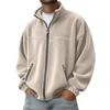 Heren Fleece Sweatshirt met Opstaande Kraag en Rits Casual Bovenkleding
