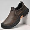 Classic Men Casual Leather Shoes Comfy Round Toe Dress Shoes Business Formal Shoe Outdoor Antiskid Flat Designer Wedding Loafers