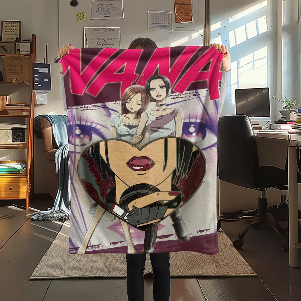 1Pc Cartoon Print Flannel Blanket, High Quality Comfortable for All Seasons, Home Decor, Warmth and Comfort, Perfect for Christmas Birthday Gift