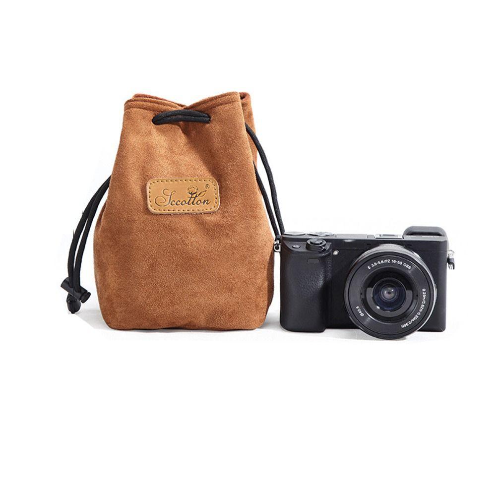 Soft Camera Storage Bag Portable Dustproof Lens Protective Case Waterproof Handbag DSLR Drawstring Bag for Canon/Nikon Camera