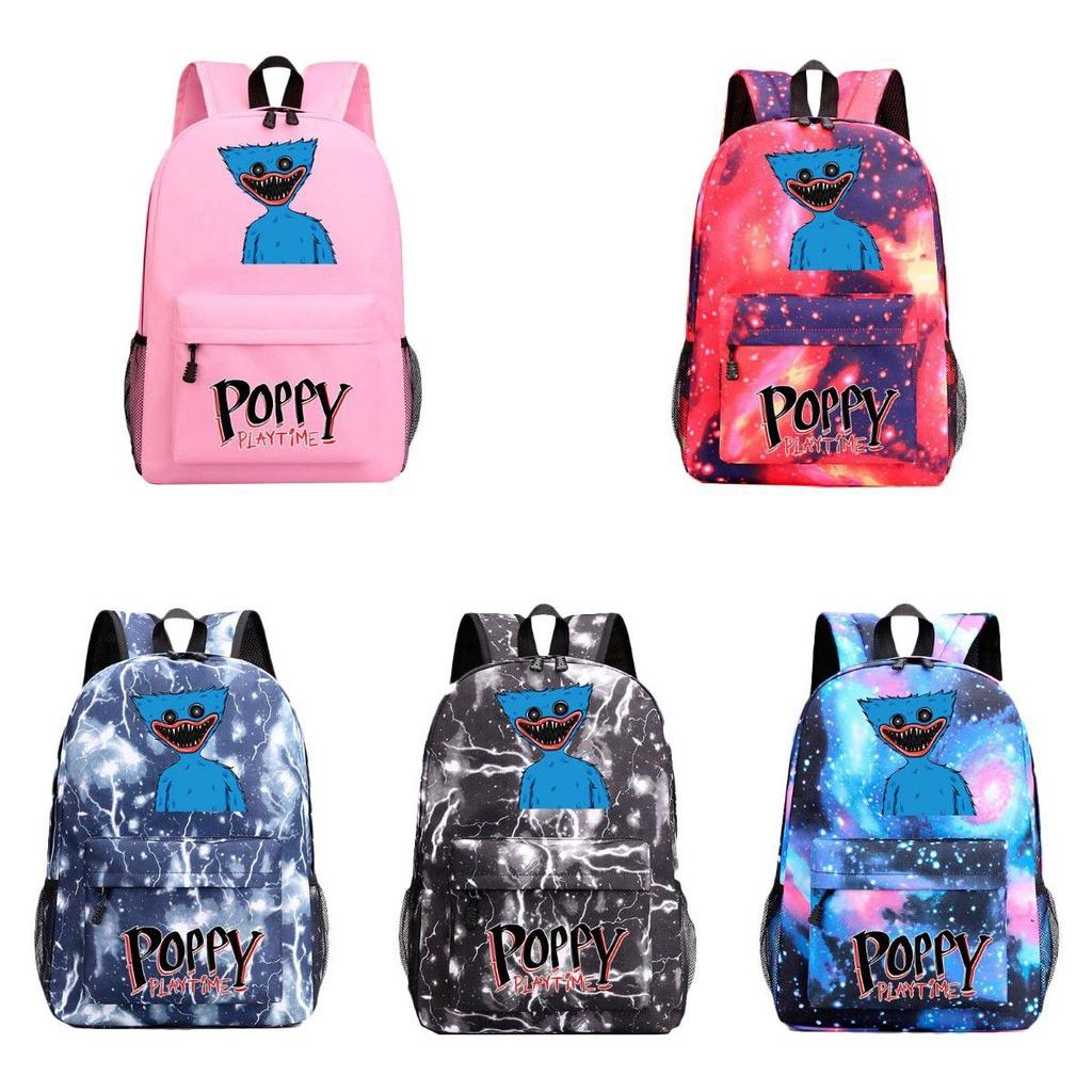 Poppy Playtime Huggy Wuggy Cartoon Pattern School Backpack Unisex Travel Bag With Adjustable Padded Straps