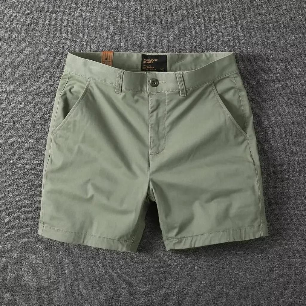 Pantaloni Estivi Monocolore Vestibilità Slim Vestibilità Larga Sottili Lunghezza Tre Quarti Workwear Pantaloncini Casual da Uomo in Cotone