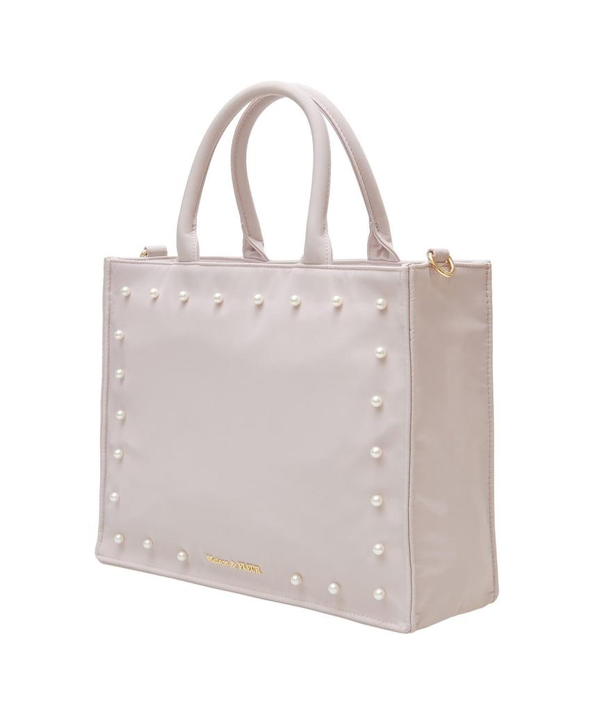 Maison de Fleur Pearl 2-Way Tote Bag, Women's, 8A43F0J9800, Grayish Pink
