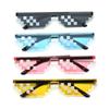 NEW Mosaic Sunglasses Trick Toy Thug Life Glasses Deal With It Glasses Pixel Black Mosaic Sunglasses Cool Jokes Funny Toys