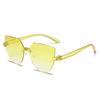 High Quality UV Protection Stylish Ladies Cat Ear Sun Glasses Glasses - Vintage Frameless Jelly Transparent Design