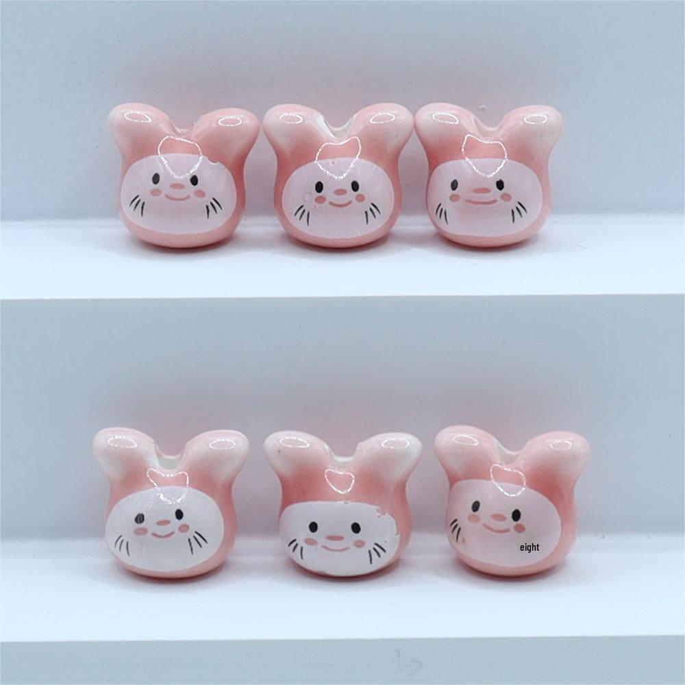 Cute Little Rabbit Glazed Ceramic Beads for DIY Jewelry and Accessories