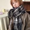 Luochi 2024 Korean Style Women's Plaid Scarf: Thick, Warm, High-End Autumn/Winter Neck Gaiter