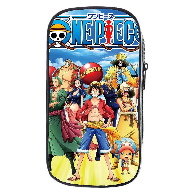 Cartoon Anime One Piece Luffy Zoro Sanji Marco Ace Sabo Pencil Case Stationery Box Students School Pen Pouch Bags Gifts