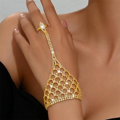 Luxurious Sparkling Zircon Mesh Bracelet Ring, Ladies' Fashionable And Elegant Temperament, Wedding Banquet Jewelry Gifts