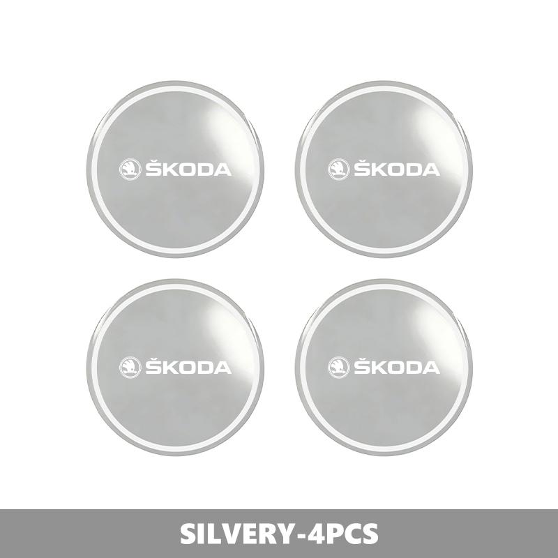 Rjhwp8 For Skoda 4PCS 56mm Car Wheel Tire Hub Center Sticker Badge Accessories Octavia A5 A7 RS Fabia Superb Rapid Karoq