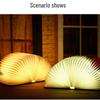 Three-Color LED Eye Protection Book Lamp: Wooden Carved Stackable Night Light