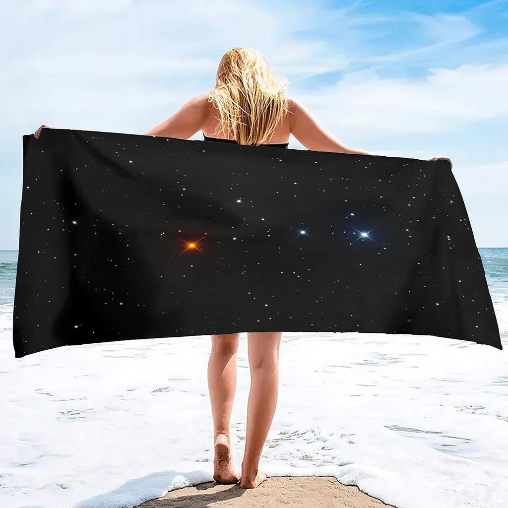 Starry Night Sky Beach Towel,Microfiber Super Absorbent Beach Towel, Soft and Comfortable Bathroom Towel Sand Free Beach Towel