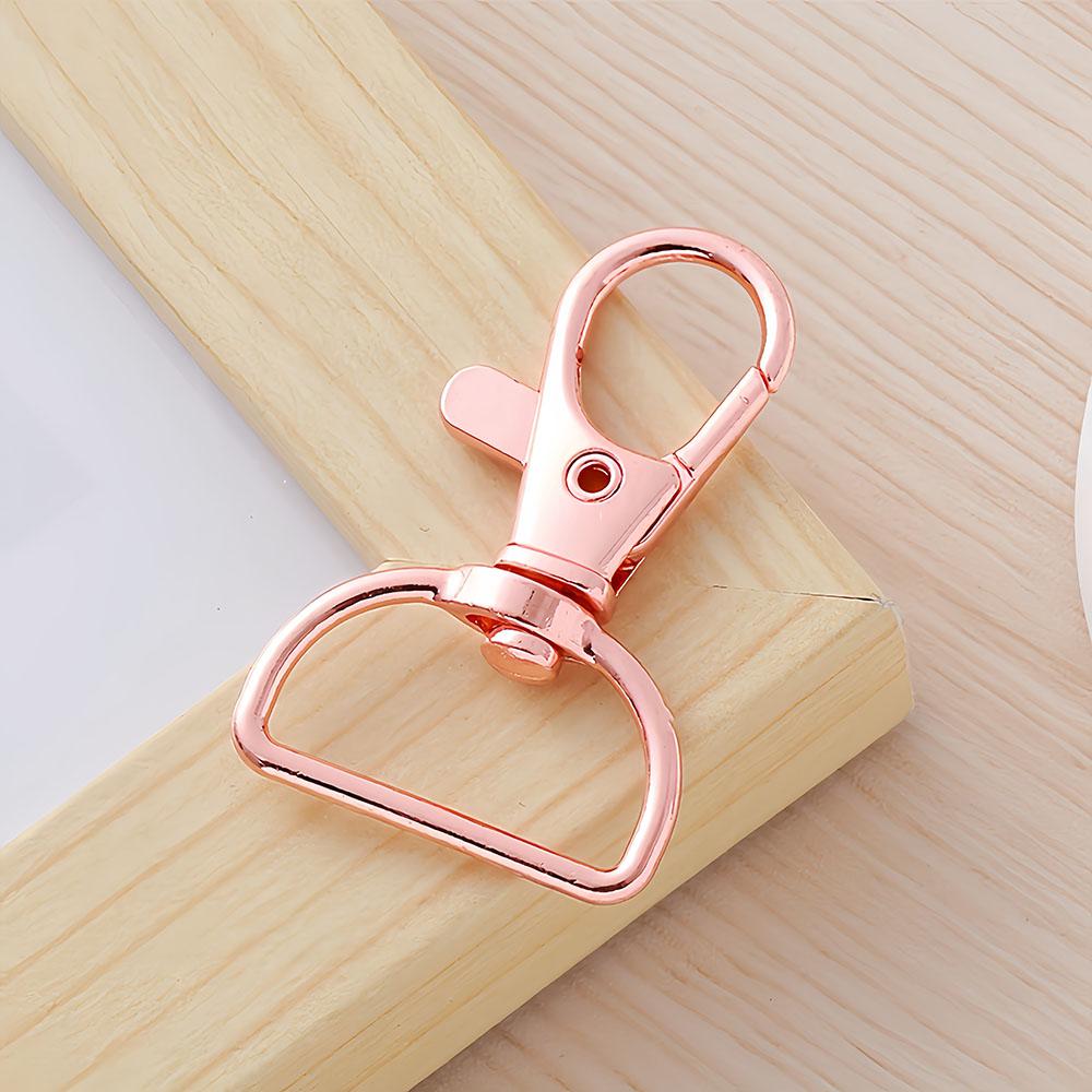 5/10 PCS Crochet Pivotant Porte-clés Mousqueton Anneau en D Lanière Fermoir à Griffe de Homard pour Lanière Porte-clés Fabrication Portefeuille Quincaillerie Artisanat