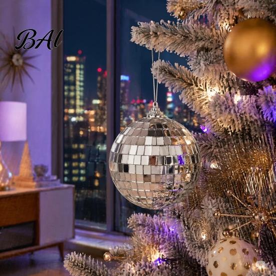 Hanging Disco Ball for Classroom Atmosphere 6 Pcs Mini Silver Balls, Mirror Ornaments, Reflective Small Ornaments Gift Ideas Decoration with
