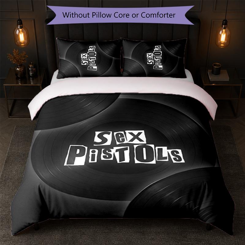 Sex Pistols Print 3Pcs Bedding Set Duvet Cover With Two Pillowcases Soft Bed Linen For Household Bedroom