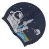Swim Bathing Cap Silicone Waterproof Head Cover with Ear Protection for Adult Long Hair Water SportsSpaceman Printing