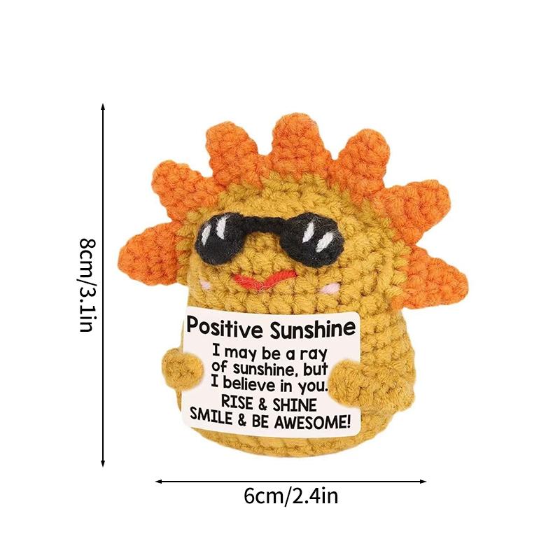 Crochet Positive Energy Dolls Cute Mini Pocket Hug Knitted Potatoes Handwoven Figurine Crafts Kawaii Crochet Animals Xmas Gifts