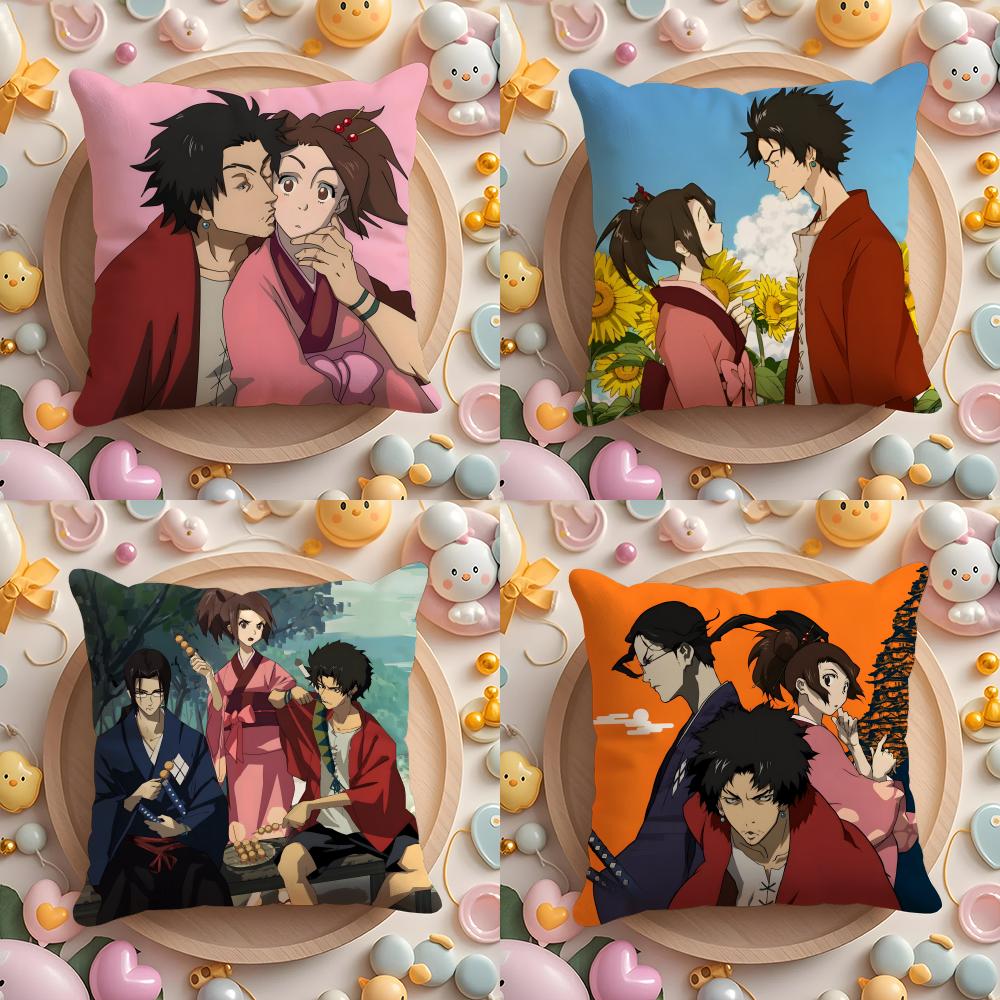S-Samurai C-Champloo Anime Cushion Cover Home & Car Multi-Scene Pillow Cover - Reversible, Soft & Durable for Daily Use