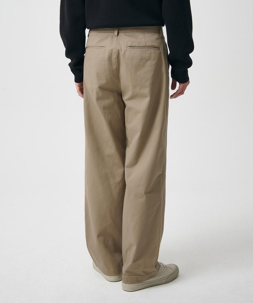 Musinsa Standard Reverse One-Tuck Regular Fit Chino Pants [Beige]