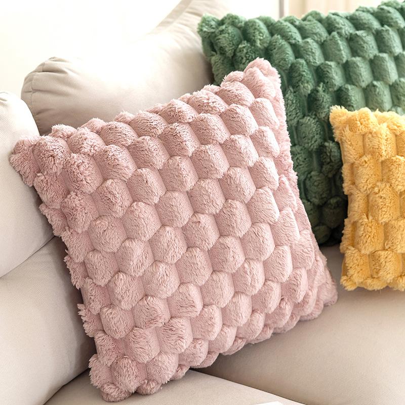 Superzachte Pluche Kussensloop Winter Plaid Kussenhoes voor Bank en Nachtkastje, Woonkamer Scandinavische Decoraties Rechthoekige Hoes