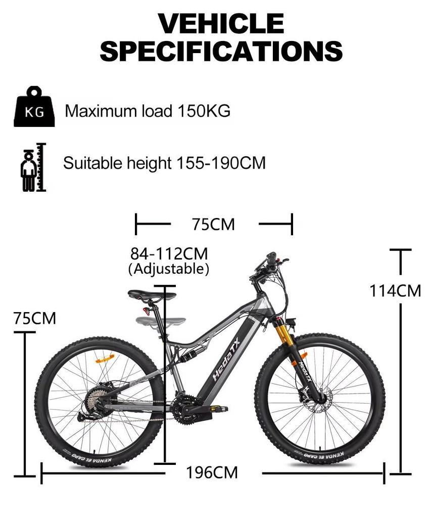 Electric Bicycle TX19 1000W Motor 48V19.2AH Battery Dual Hydraulic Brake 29 Inch Tires 27 Speed Off-road Electric Bicycle