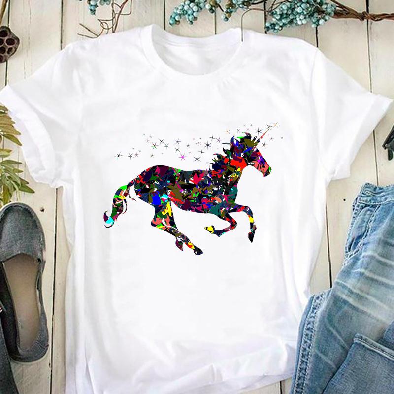 Short Sleeve Horse Lovely Sweet Animal Love Unisex Print Tee Top Summer Fashion Tshirt Lady FeUnisex Clothing Casual Graphic T-shirt