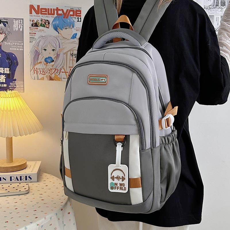 Nouveau Style de Sac d'École pour Collégiens et Lycéens Style Coréen Street Fashion Sac à Dos Décontracté Grande Capacité Sac à Dos Simple pour le Campus