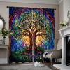 2pcs   Spring Summer Curtains Stained Glass Tree of Life Yarn Curtains 100% Polyester Room Decor for Room   Kitchen   Study