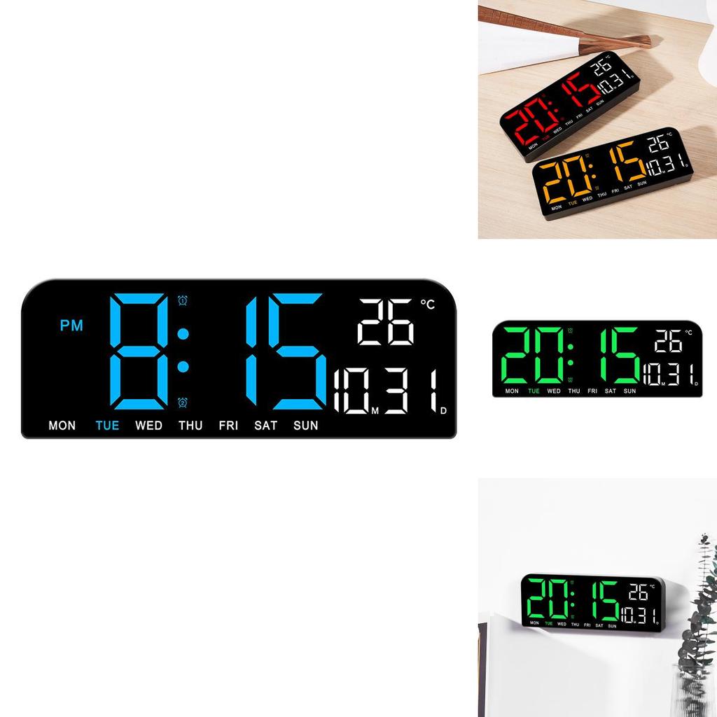 Modern Minimalist Digital Led Desk Clock With Alarm And Calendar For Home Office Decor