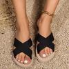 Dames Nieuwe Slippers Zomer Kruisband Mode Hennep Touw Buitenshuis Slippers Casual Sandalen en Slippers