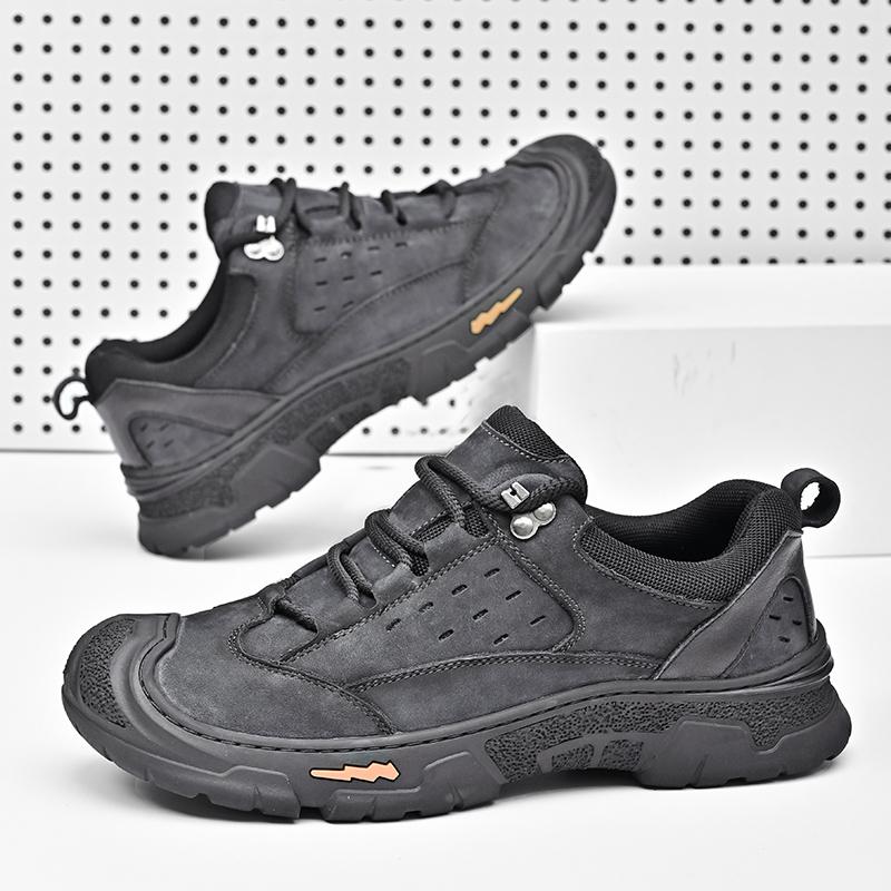 New Genuine Leather Men's Casual Shoes Outdoor Breathable Work Shoes Zapatos Hombre High Quality Hiking Sneakers Walking Shoes