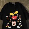 Retro Mouse and Friends Signature Unisexs Tshirt Pure Cotton Cartoon Character Casual