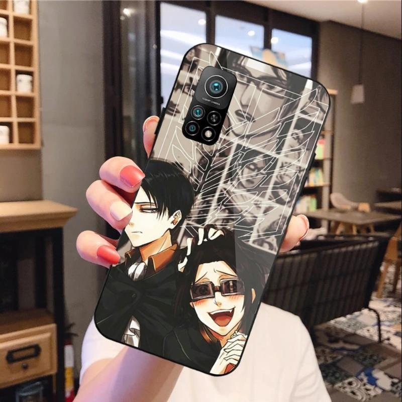 Anime Attack On Titan Phone Case For Xiaomi 12 11T 10 9 Redmi Note 11 10 10S Pro Redmi 9 9A 8 Black PC Glass Phone Cover