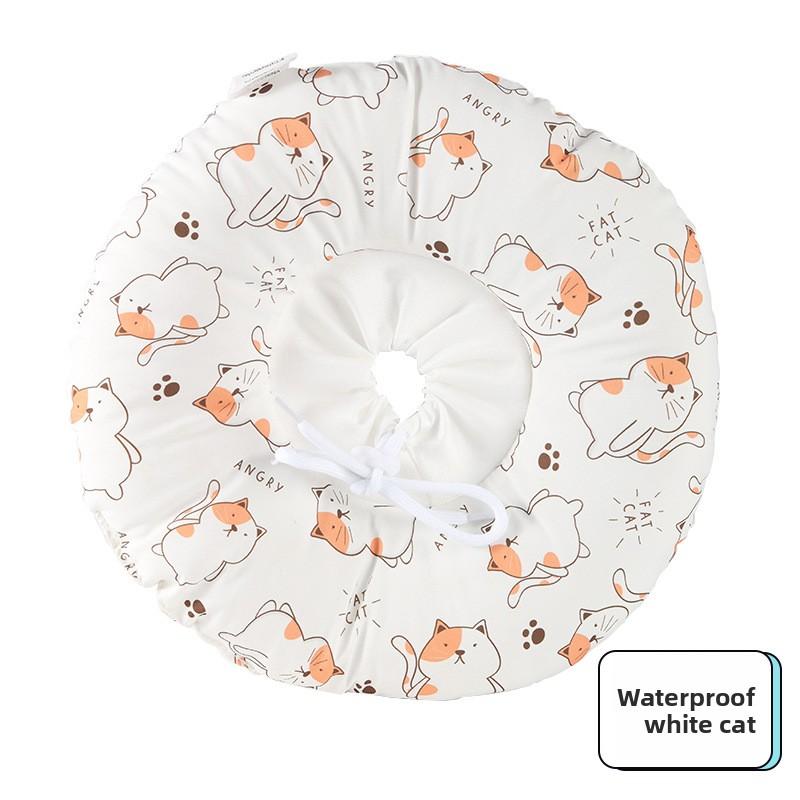 Círculo Blanco Gato Algodón Cubre Cuello Universal Antiarañazos Perro y Gato Collar Anillo Protector Cubierta de Belleza Anillo de Vergüenza