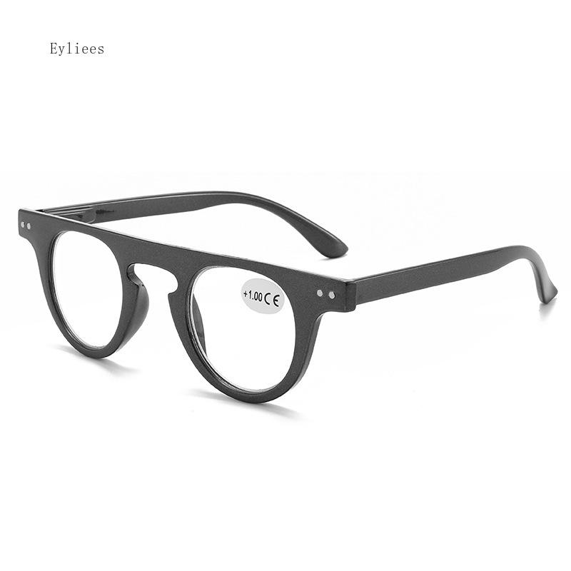 Round Reading Eyeglasses Women Men Fashion Brand Anti Blue Light T Letter Presbyopia Eyeglasses Female Oval Magnifier +2.5 Culos