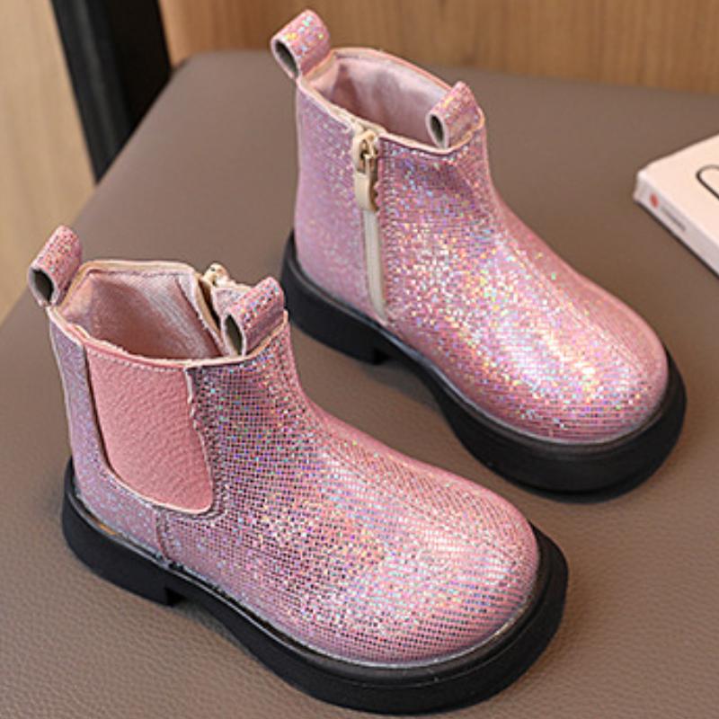 Girls Boots New Autumn Winter Fashion Ankle Boots British Style Children Casual Shoes Sequin Trendy Baby Short Boots