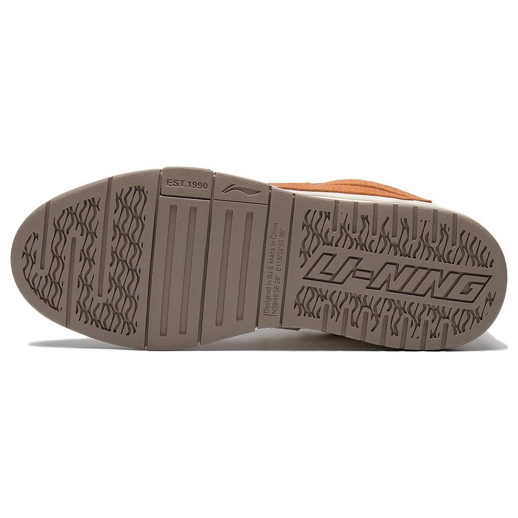 Li Ning Pro Textile, Synthetic Leather Slip Resistant Abrasion Resistant Low top Skateboard Shoes Women's White Orange AECT016-1