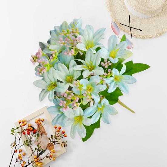 Fleur Artificielle 18 Fourches Arrangement Floral Réaliste Vif Scène de Table Branche de Fleur Artificielle Décoration de Maison