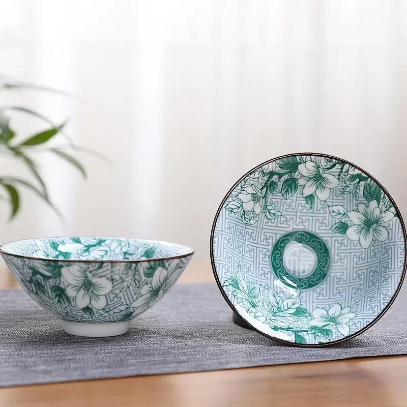 1PCS Blue and White Porcelain Cone Teacup Anti Scaling Hand-Painted Ceramic Tea Bowl Travel Meditation Cup Chinese Tea Set 70ml