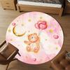 1 pièce Tapis de Chaise Rond Cœur Ours en Peluche Tapis de Zone de Bureau - Antidérapant, Tapis de Sol pour Bureau, Chambre et Décoration Intérieure p127296