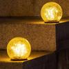 1 Pc Cracked Glass Globe LED Garden Decorative Patio Light - for Patio, Lawn and Waterproof, Removable Decorative Path Lights