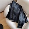 Spring and Autumn Locomotive Clothing Short PU Leather Jacket Women's Small Design Stand-Up Collar Jacket Tide