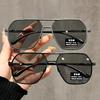 2PCS Fashion Retro Square Men's And Women's Sunglasses Korean Version Personality Sun Shade Large Frame Sunglasses