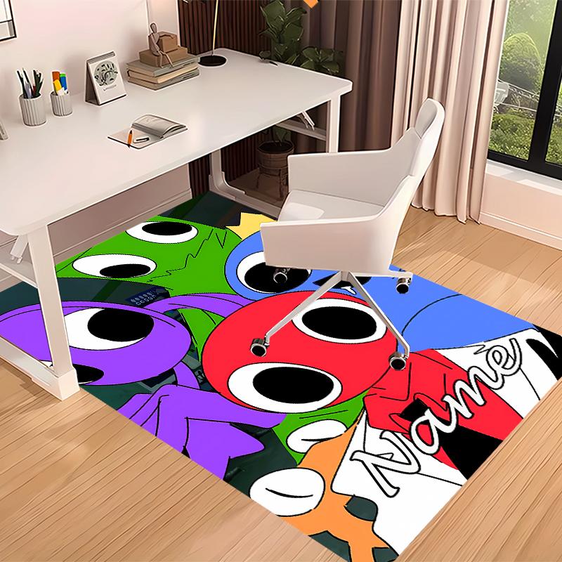 Benutzerdefinierter Teppich mit Rainbow Friends Aufdruck - Weich, Waschbar, Rutschfest, Indoor-Matte, Dekorativer Teppich für Wohnzimmer, Zuhause & Büro