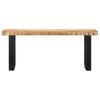 Bench 110 Cm Rough Mango Solid Wood and Steel