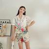 Pajamas, Women's Cartoon Printed Ice Silk Thin Suit, Short Sleeved Shorts, High-end Home Clothes, Worn for External Wear